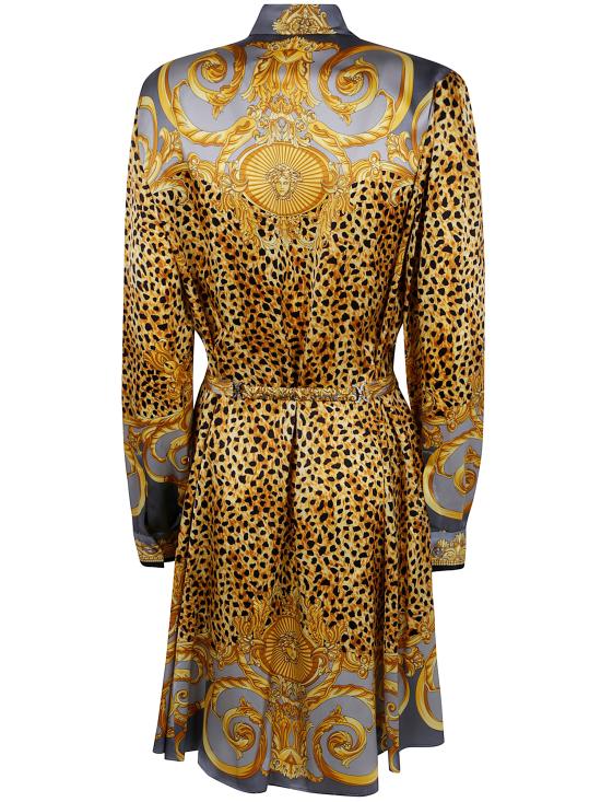 25FW 베르사체 숏 원피스 1021771 1A16262 5E700 LIGHT GREY ELEPHANT - VERSACE