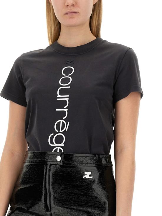  쿠레쥬 반팔 티셔츠 423JTS006 JS01109071 Black - COURREGES