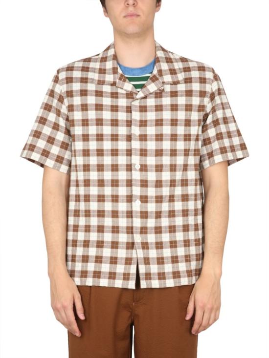  하울린 반팔 셔츠 COCKTAILDAMORE BROWNCHECK Brown