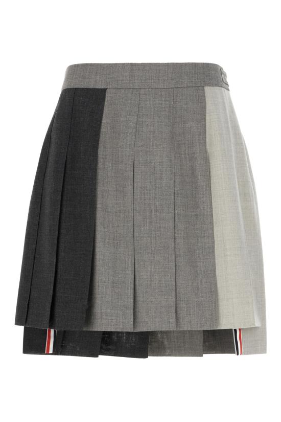 26FW 톰브라운 펀믹스 울 프레스코 플리츠 미니 스커트 FGC789F00473 025 DARK GREY