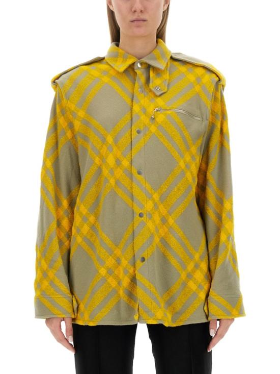  버버리 체크 울 블렌드 셔츠 8077274 B7363 Gold