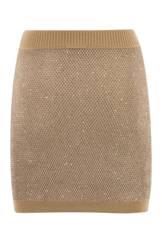 25FW 엘리자베타프랜치 숏 스커트 GK23T57E2EA2 BEIGE - ELISABETTA FRANCHI