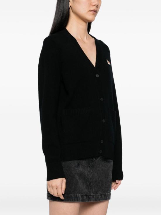 25FW 메종키츠네 베이비 폭스 메리노 레귤러 가디건 PW00502KT1181 P199 BLACK - MAISON KITSUNE