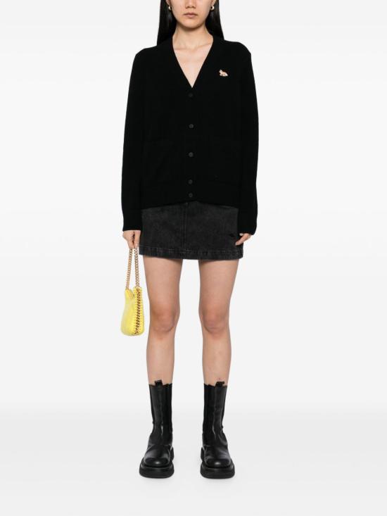 25FW 메종키츠네 베이비 폭스 메리노 레귤러 가디건 PW00502KT1181 P199 BLACK - MAISON KITSUNE