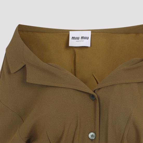 25FW 미우미우 미디 원피스 MF6052SOOO16Z1 F0334 GREEN - MIU MIU