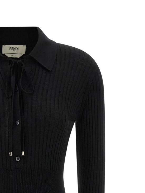 25FW 펜디 미디 원피스 FZDD85AUZT F0GME BLACK - FENDI