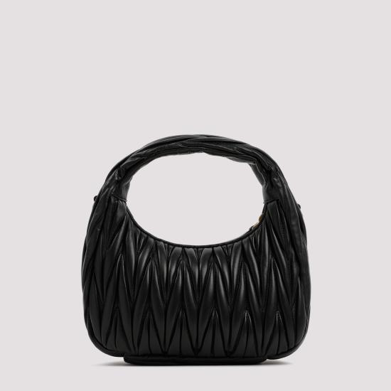  미우미우 마틀라쎄 완더 레더 토트백 5BC125VOOYAN88 F0002 BLACK - MIU MIU