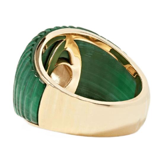  이본 레옹 반지 Chevaliere Gaufrette Bico Green - YVONNE LEON