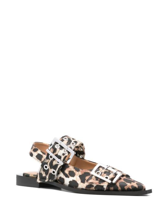 25FW 가니 사틴 페미닌 버클 발레리나 S2947943 Brown - GANNI