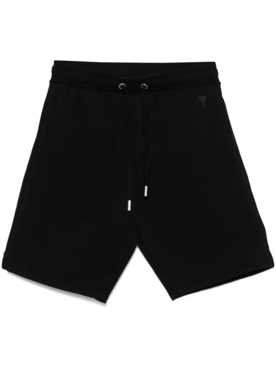  아미 톤온톤 하트 로고 숏 팬츠 HSO674747 001 Black