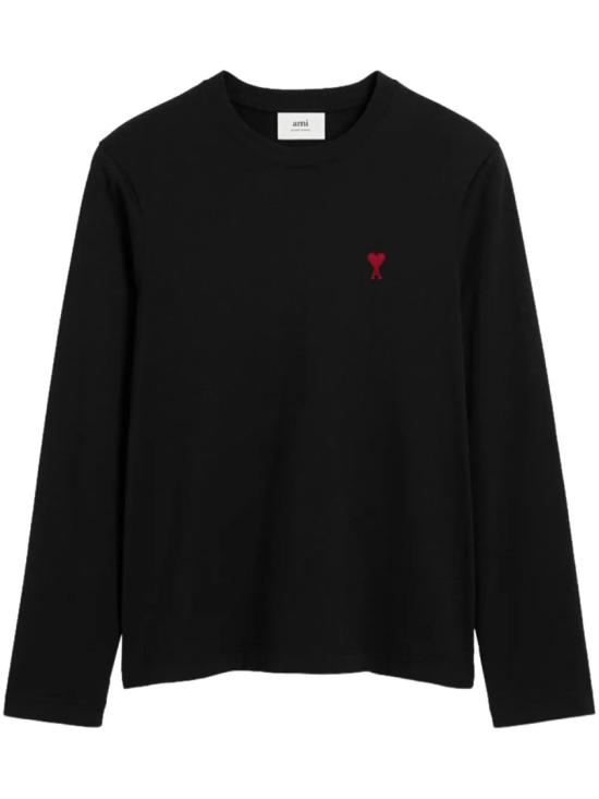 25FW 아미 스몰 하트 로고 롱슬리브 티셔츠 BFUTS235724 001 Black