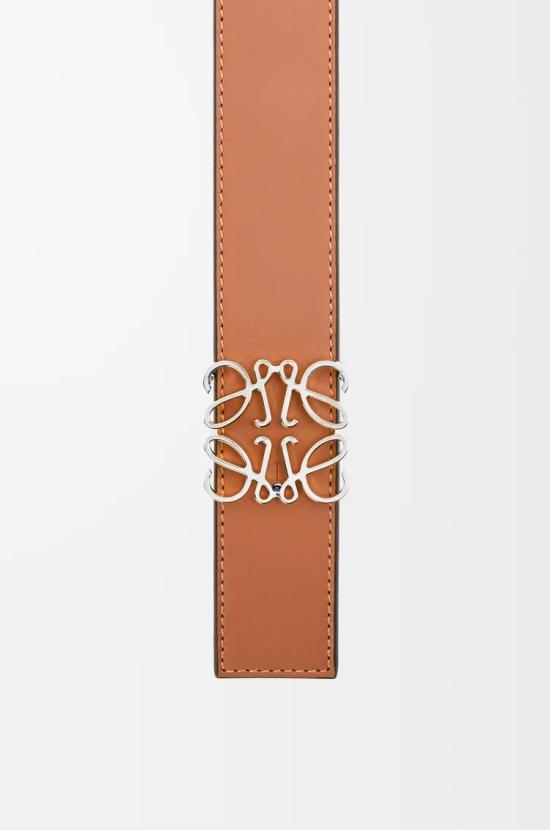 26SS 로에베 아나그램 스무스 카프스킨 리버시블 벨트 E821Z20X02 1555 BLACK DOM - LOEWE