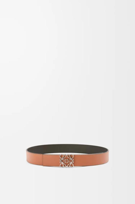 26SS 로에베 아나그램 스무스 카프스킨 리버시블 벨트 E821Z20X02 1555 BLACK DOM - LOEWE