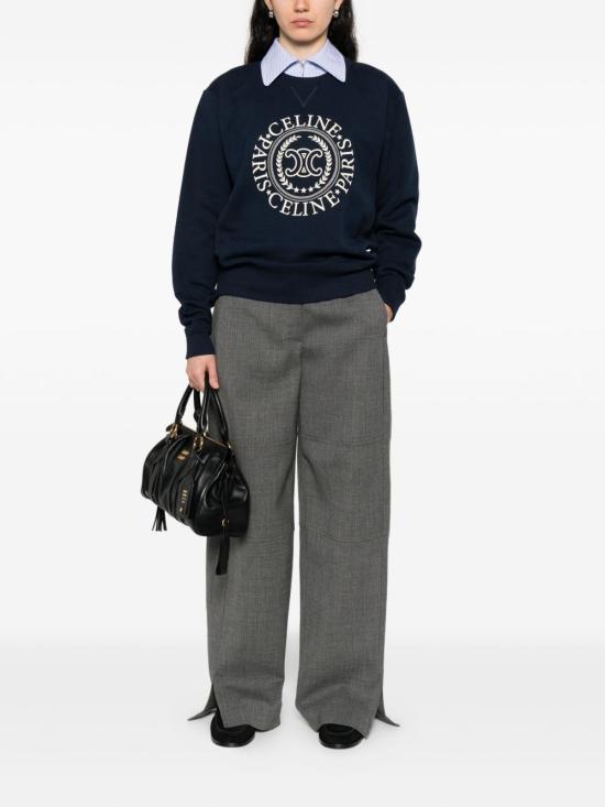 25FW 셀린느 긴팔 티셔츠 RY0G6345F07OW NAVY OFF WHITE DOM - CELINE