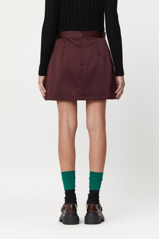  플랜씨 숏 스커트 플랜 C 미니 스커트 포켓 스커트 다크 버건디 - PLAN C
