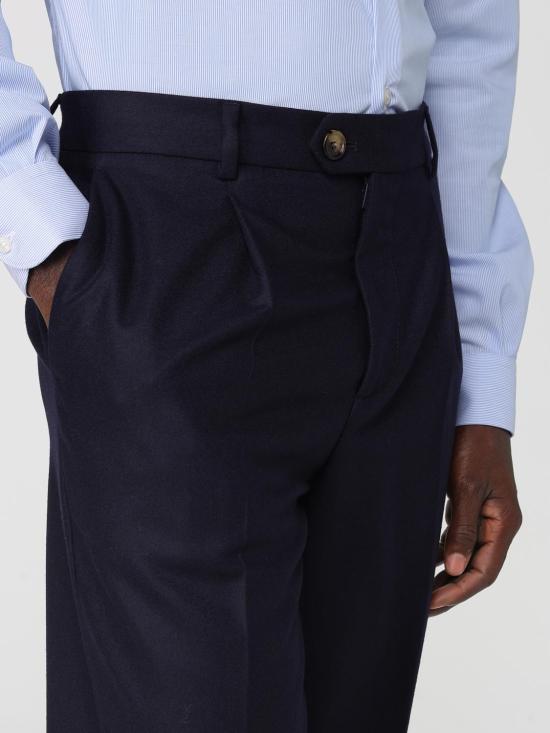 25FW 브루넬로 쿠치넬리 스트레이트 팬츠 M038PE1450 C331 Navy - BRUNELLO CUCINELLI