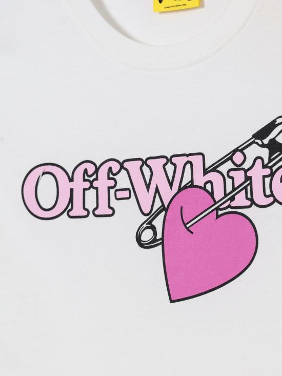25FW [키즈] 오프화이트 티셔츠 OGAA001F25JER007 0132 White - OFF WHITE
