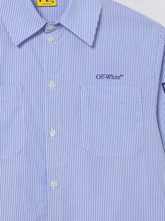 25FW [키즈] 오프화이트 셔츠 OBGA00AF25FAB002 4045 Blue - OFF WHITE