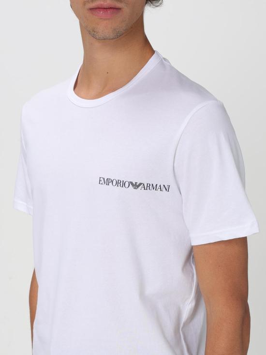 25FW 엠포리오 아르마니 반팔 티셔츠 EM000391AF10779 M0082 White - EMPORIO ARMANI