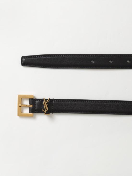 26SS 생로랑 카산드라 씬 스퀘어 버클 벨트 554465BOO0W 1000 Black - SAINT LAURENT