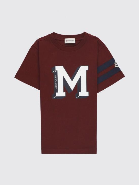 25FW [키즈] 몽클레어 티셔츠 8C0000389AFV 468 Burgundy