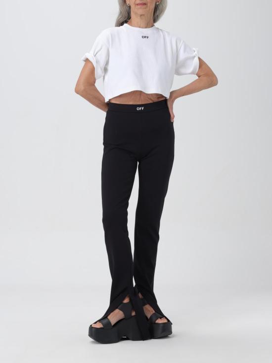 25FW 오프화이트 스트레이트 팬츠 OWCD023C99JER001 1001 Black - OFF WHITE