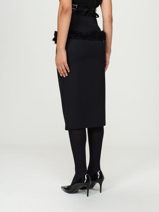25FW 알렉산더 맥퀸 미디 스커트 839515QJAAC 1000 Black - ALEXANDER MCQUEEN