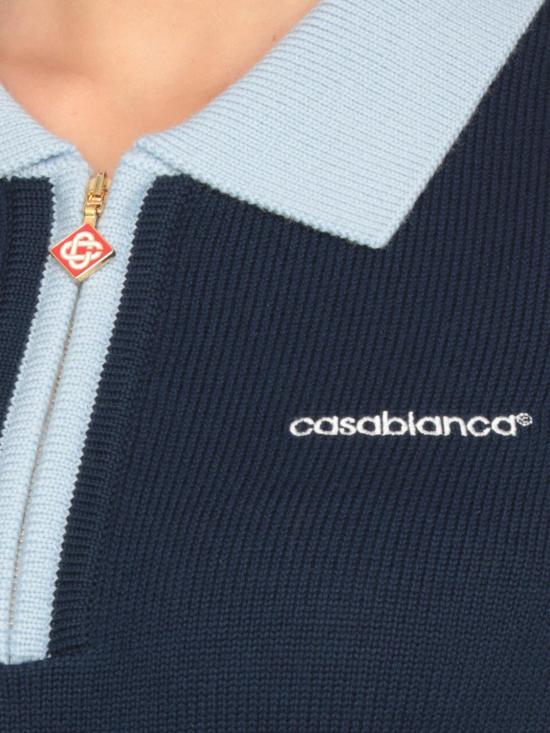 25FW 카사블랑카 폴로 티셔츠 WPF25KW1020 01 Blue - CASABLANCA
