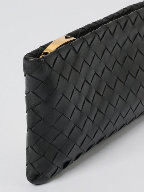 25FW 보테가베네타 인트레치아토 스몰 플랫 파우치 749919VCPP9 8425 Black - BOTTEGA VENETA