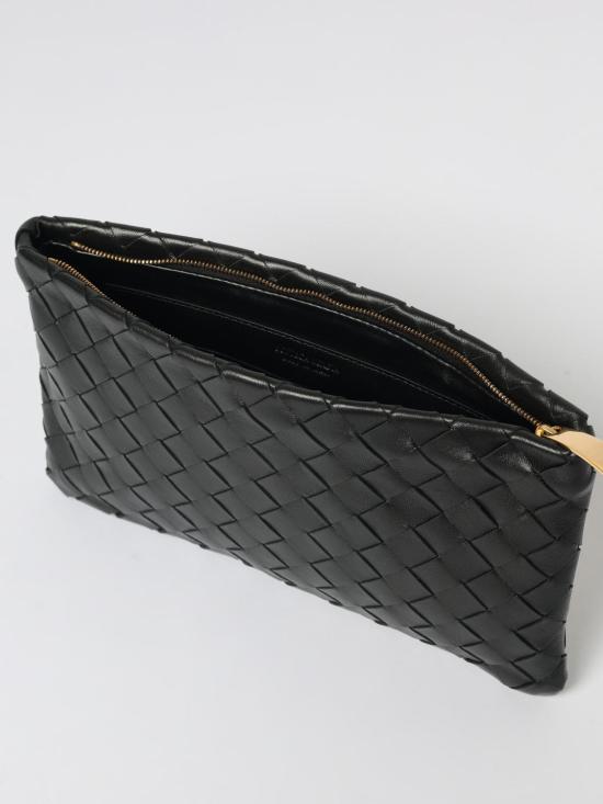 25FW 보테가베네타 인트레치아토 스몰 플랫 파우치 749919VCPP9 8425 Black - BOTTEGA VENETA
