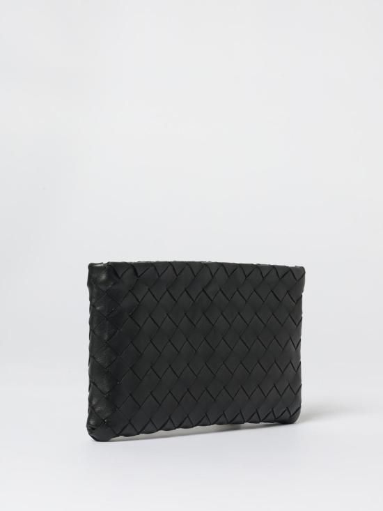 25FW 보테가베네타 인트레치아토 스몰 플랫 파우치 749919VCPP9 8425 Black - BOTTEGA VENETA