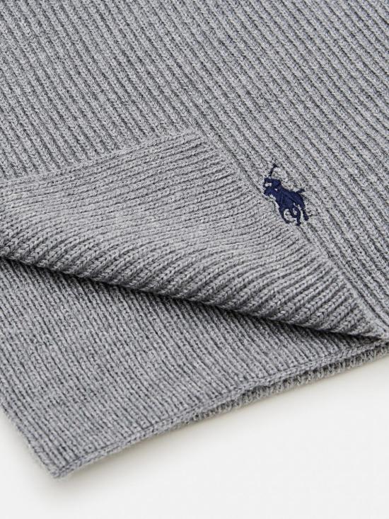 25FW 폴로 랄프로렌 포니 로고 자수 립 니트 스카프 710886136 003 Grey - POLO RALPH LAUREN