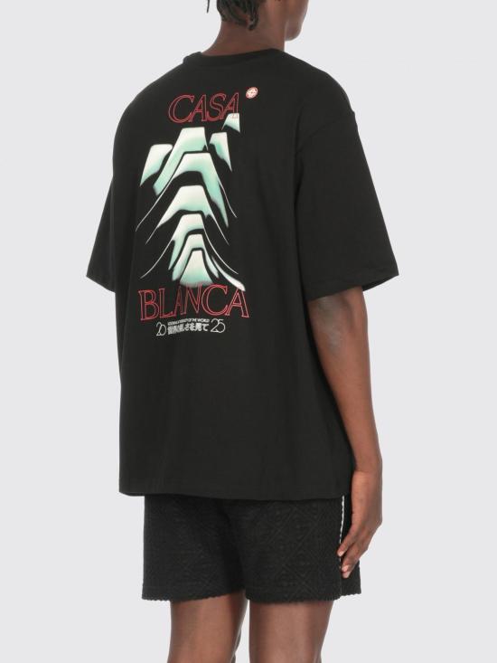 25FW 카사블랑카 반팔 티셔츠 MPF25JTS044 06 Black 1 - CASABLANCA