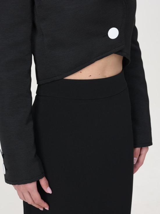 25FW 엠포리오 아르마니 미디 스커트 0NN3AT02013 999 Black - EMPORIO ARMANI