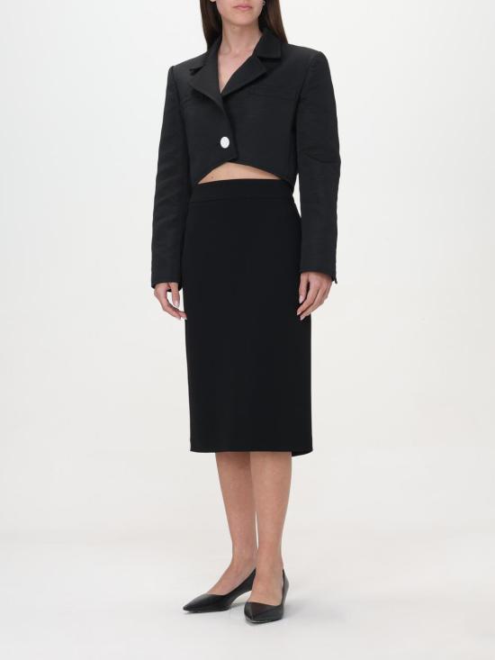 25FW 엠포리오 아르마니 미디 스커트 0NN3AT02013 999 Black - EMPORIO ARMANI