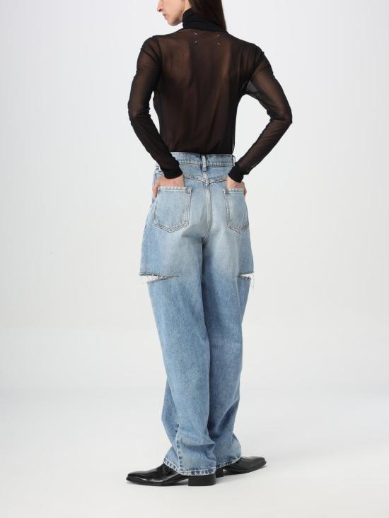 25FW 마르지엘라 코인 슬래쉬 디테일 진 S51LA0051S30513 470 Blue - MAISON MARGIELA