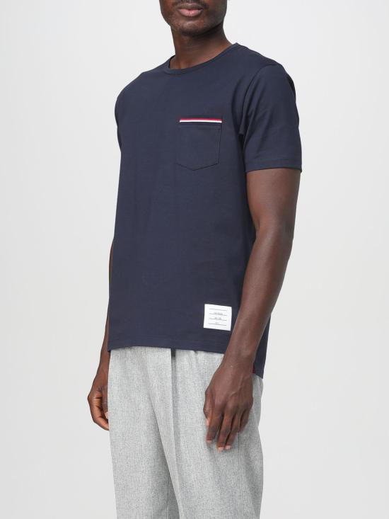 25FW 톰브라운 반팔 티셔츠 MJS010A415 415 Blue - THOM BROWNE