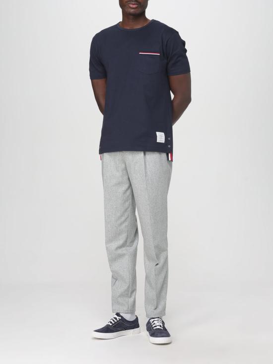 25FW 톰브라운 반팔 티셔츠 MJS010A415 415 Blue - THOM BROWNE