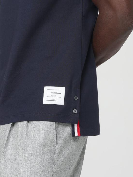 25FW 톰브라운 반팔 티셔츠 MJS010A415 415 Blue - THOM BROWNE