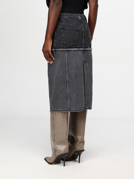 25FW 알렉산더 맥퀸 데님 스커트 802093QMACX 1307 Black - ALEXANDER MCQUEEN