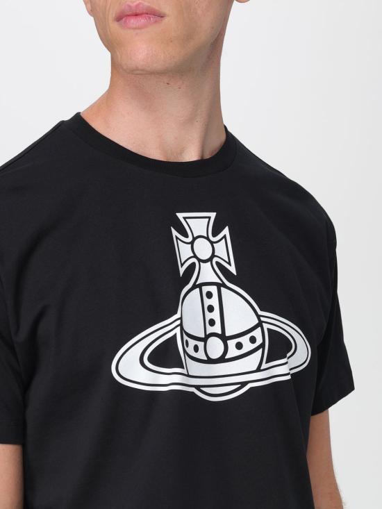 25FW 비비안웨스트우드 반팔 티셔츠 3G010049J001M N401 Black - VIVIENNE WESTWOOD