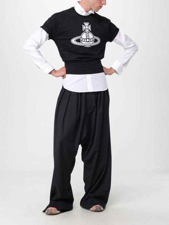 25FW 비비안웨스트우드 반팔 티셔츠 3G010049J001M N401 Black - VIVIENNE WESTWOOD