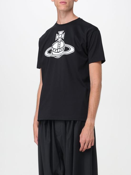 25FW 비비안웨스트우드 반팔 티셔츠 3G010049J001M N401 Black - VIVIENNE WESTWOOD