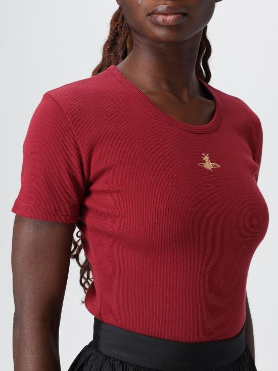 25FW 비비안웨스트우드 반팔 티셔츠 1G010016J009C F407 Brick Red - VIVIENNE WESTWOOD