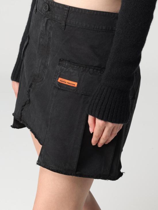 25FW 헤론 프레스톤 숏 스커트 HWCU006F23FAB001 1000 Black - HERON PRESTON
