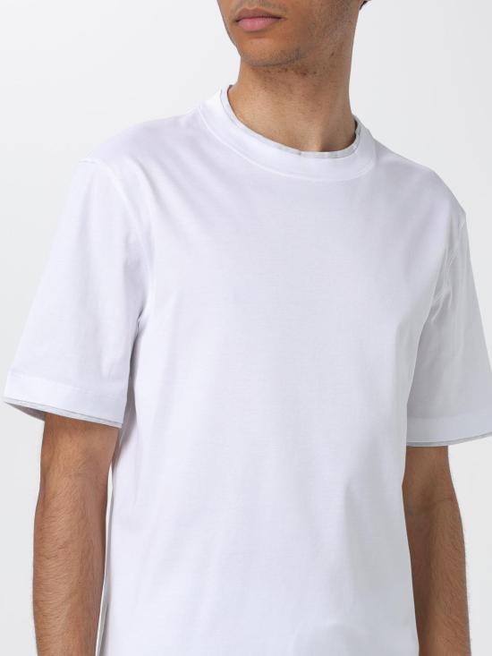 25FW 브루넬로 쿠치넬리 자수 로고 티셔츠 M0B137427 CW787 White - BRUNELLO CUCINELLI