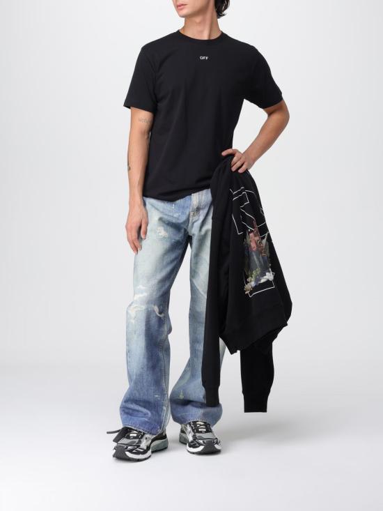 25FW 오프화이트 반팔 티셔츠 OMAA027F25JER005 1001 Black - OFF WHITE