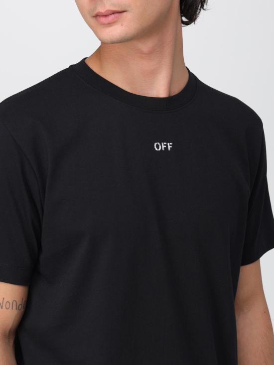 25FW 오프화이트 반팔 티셔츠 OMAA027F25JER005 1001 Black - OFF WHITE