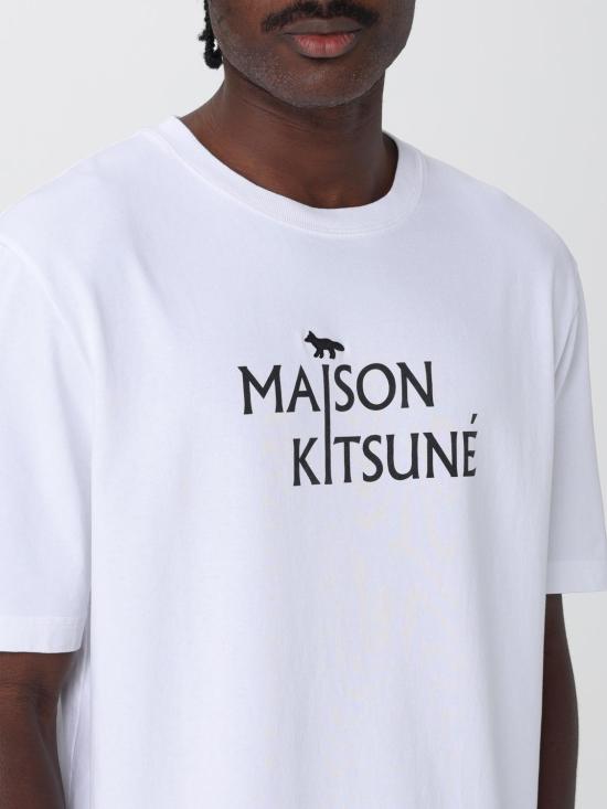 25FW 메종키츠네 폭스 헤드 컴포트 티셔츠 PM00108KJ7025 P100 White - MAISON KITSUNE