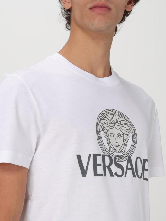 25FW 베르사체 반팔 티셔츠 10142261A10088 1W000 White - VERSACE
